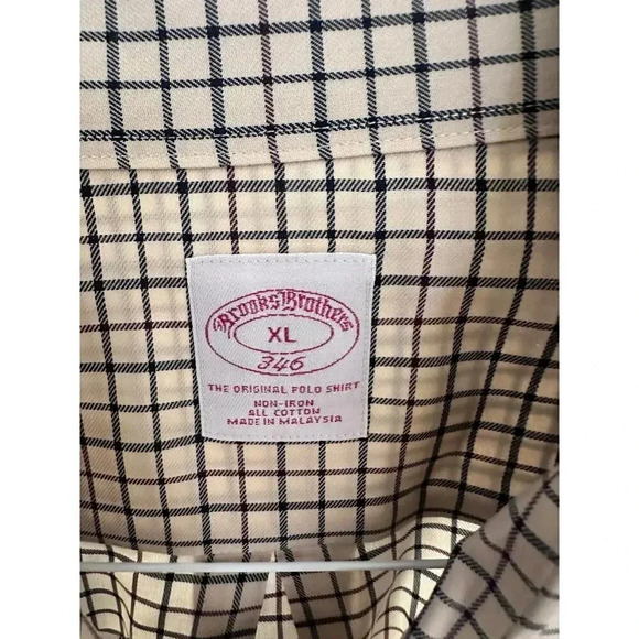 Brooks Brothers 346 Long Sleeve Button Down Plaid Polo Shirt Size XL - Picture 2 of 6